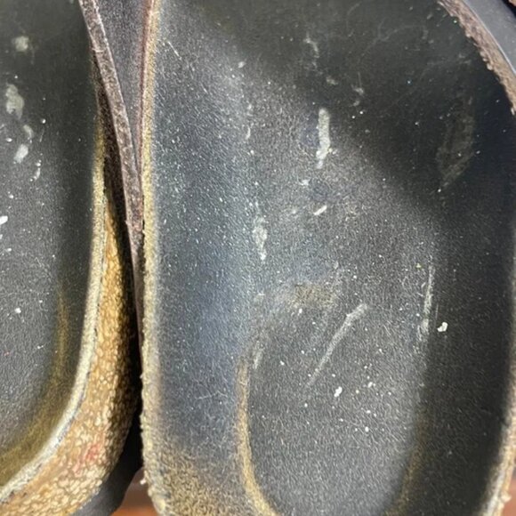 Birkenstock Arizona Black Leather Slide Sandals Slip On Womens 38 EU/7 US Narrow - Picture 7 of 10